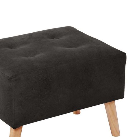 Pouf Niza  Cuero Kentucky Negro-1