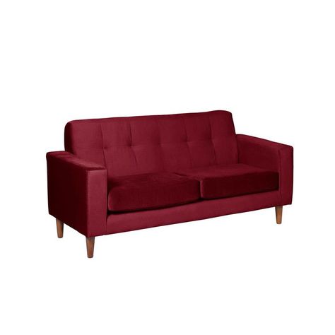 Sofa Salerno 2C Tela  Velvet  Burdeo-1