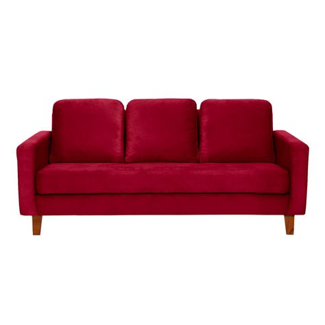 SOFA VENECIA 3C TELA VELVET ROJO-0