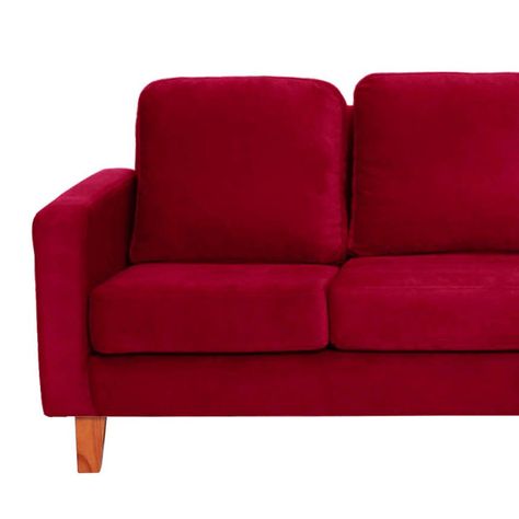 SOFA VENECIA 3C TELA VELVET ROJO-2