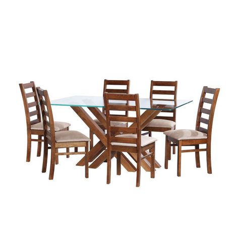 Juego De Comedor Merida 6 Sillas Burgos Cuero Kentucky  Beige-0
