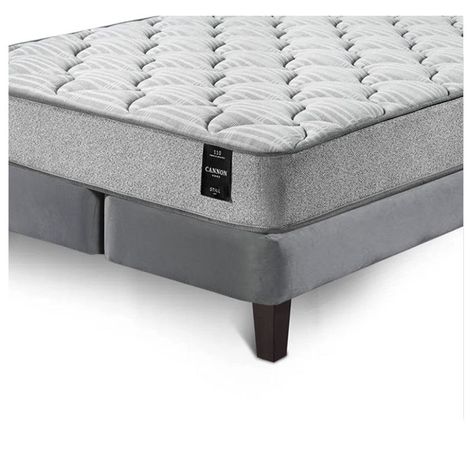 Combo Cama Cannon 2 Plazas Textil + Respaldo Tela Gris-2