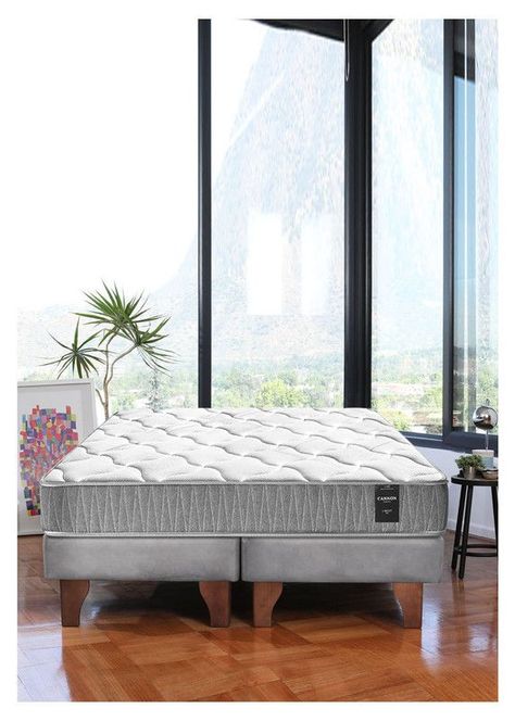 Cama Europea Cannon Zen I-REST Super King Tela Gris-0