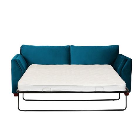 Sofa Cama Milan 2Pl Con Resortes Pocket Tela Velvet Azul Petroleo-2