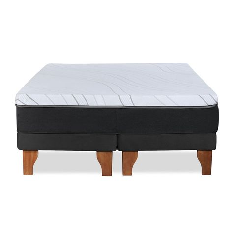 CAMA ZEN TOP SPRING  HYBRID TELA NEGRO 2PZA-1