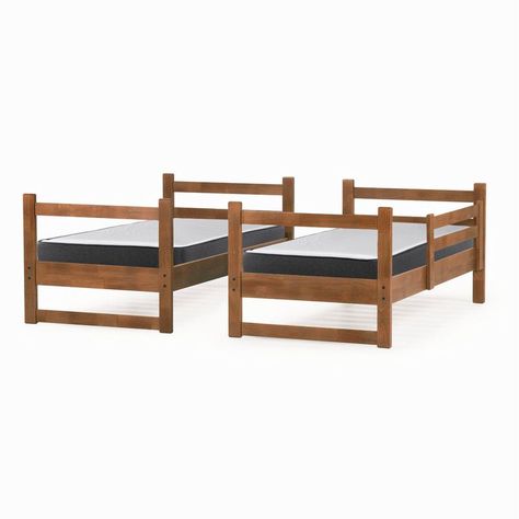 Camarote Triple Zen Negro + Colchones Espuma 1 Pza Desmontable Madera-6