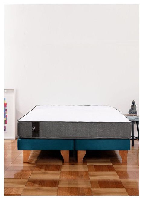 Cama Europea Zen Best Tela Velvet Azul 2 Plazas-0