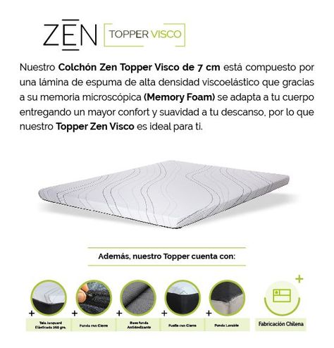 Topper Zen Visco King 180x200x7 cm-5