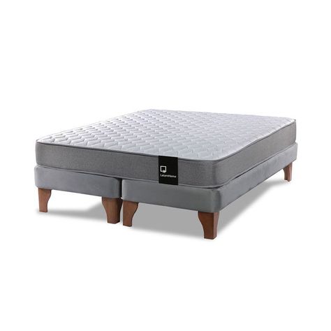 Cama Europea Zen Best Tela Velvet Gris 2 Plazas-1