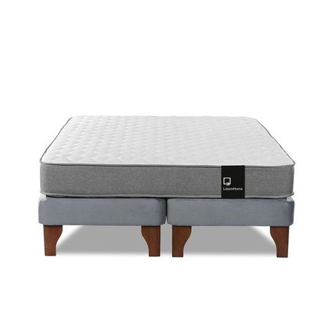 Cama Europea Zen Best Tela Velvet Gris 2 Plazas-3