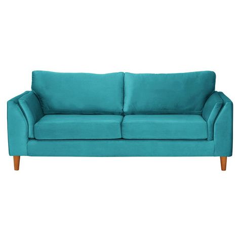 Sofa Milan 3C Con Resortes Pocket Tela Velvet Turquesa-0