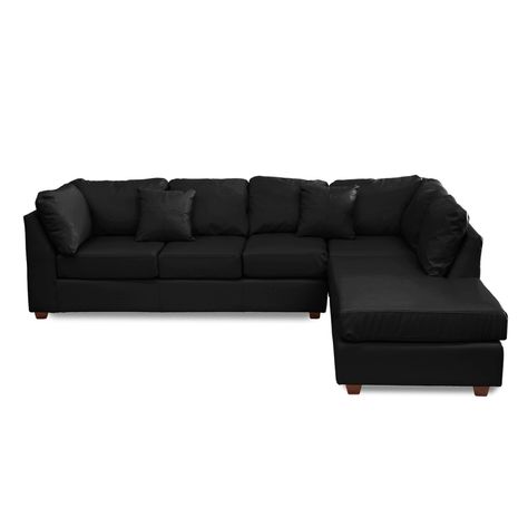 SECCIONAL PADUA DER TELA VELVET NEGRO-0