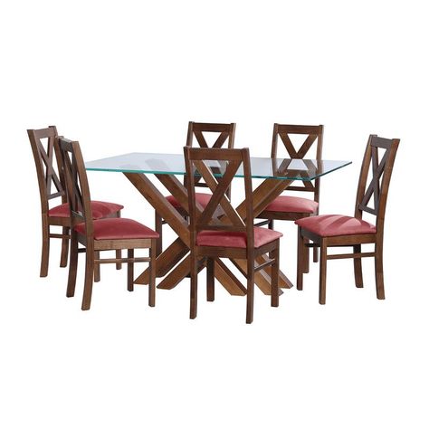 Juego De Comedor Merida 6 Sillas Segovia Tela Velvet Palo Rosa-0