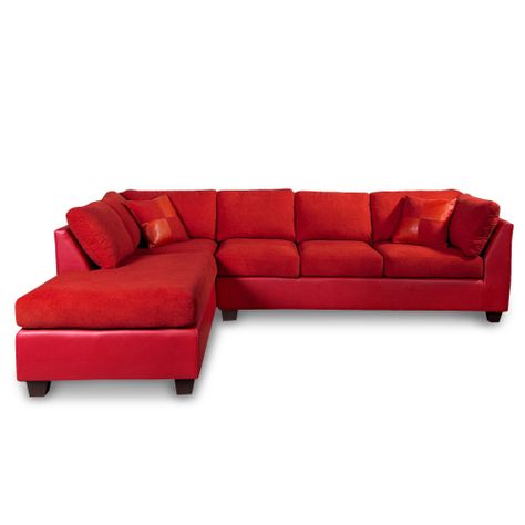SECCIONAL PADUA IZQ PU ROJO/TELA VELVET BURDEO-0