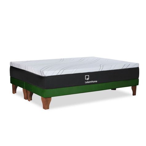 CAMA ZEN TOP FOAM VISCO TELA VELVET VERDE KING-0