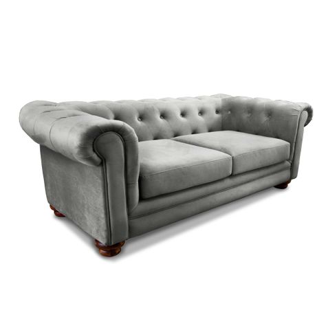 SOFA FLORENCIA 3C TELA VELVET GRIS-1