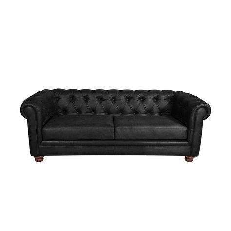 Sofa Florencia 3 Cuerpos Cuero Colorado Negro-1