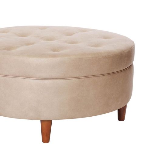 Pouf Paris  Cuero Kentucky Beige-1