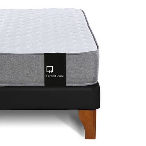 Cama Europea Zen Best Tela Pu Negro 2 Plazas + Respaldo-4