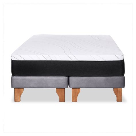 Cama Zen Top Foam Soft Cuero Kentucky Gris 2Pza-5