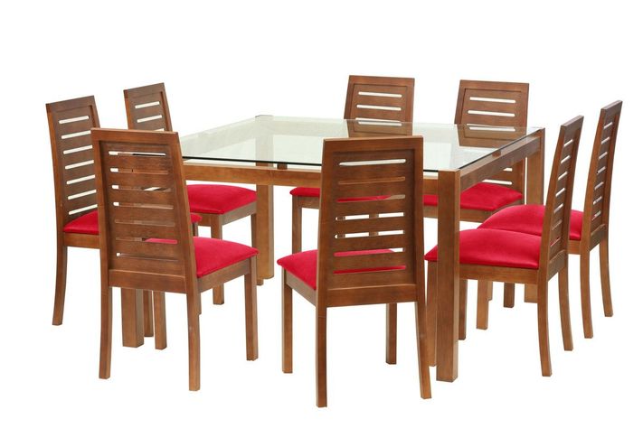Juego De Comedor Barcelona 1400X1400 S/Tenerife Cuero Rojo-0