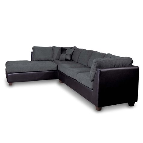 SECCIONAL PADUA IZQ PU NEGRO/TELA VELVET GRIS-2