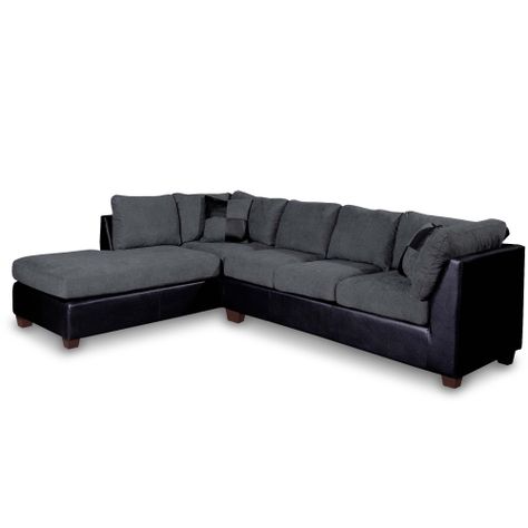 SECCIONAL PADUA IZQ PU NEGRO/TELA VELVET GRIS-1