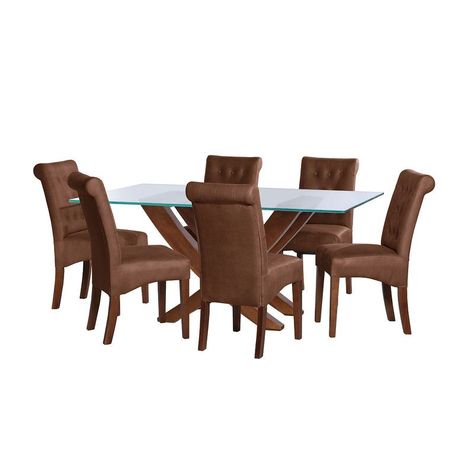 Juego De Comedor Alicante 6 Sillas Oviedo Cuero Kentucky Cafe Moro-0