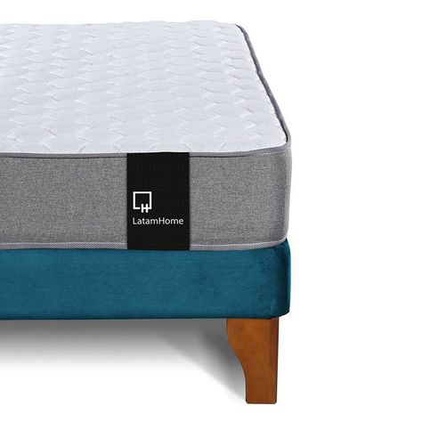 Cama Europea Zen Best 1.5 Plaza Tela Velvet Azul Petroleo + Respaldo-6