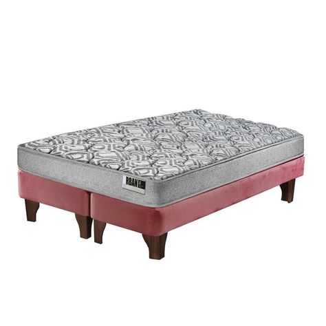 Cama Europea Cannon Zen Urban 2 Plazas Tela Palo Rosa-1