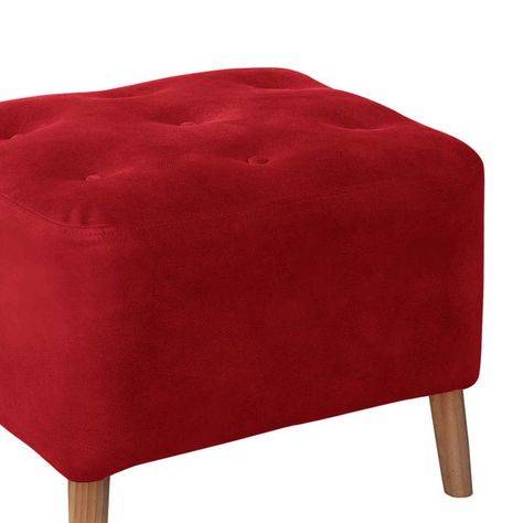Pouf Lyon  Cuero Kentucky Rojo-1