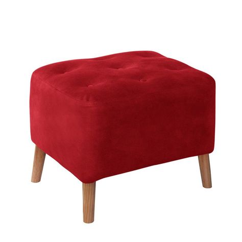 Pouf Lyon  Cuero Kentucky Rojo-0