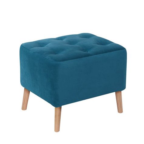 Pouf Lyon  Tela Velvet Azul Petroleo-0