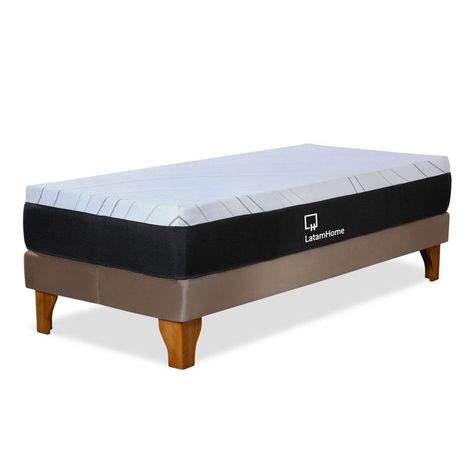 CAMA ZEN TOP SPRING  VISCO TELA BEIGE 1 1/2PZA-0
