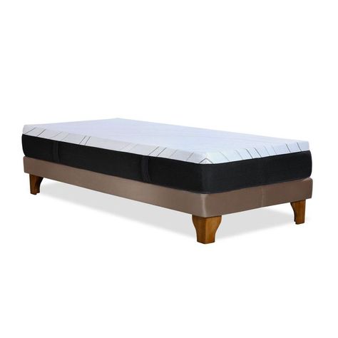CAMA ZEN TOP SPRING  VISCO TELA BEIGE 1 1/2PZA-2