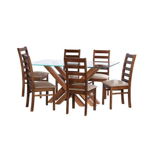 Juego De Comedor Merida 6 Sillas Burgos Tela Velvet Beige-0