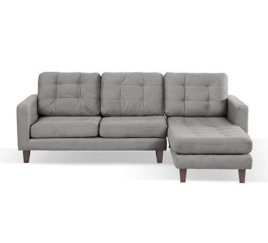 Sofa Chaiselong Der Napoles Tela Velvet  Gris-0