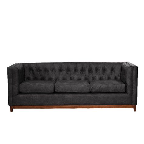 Sofa Roma 3 Cuerpos Capitoné Cuero Colorado Negro-0