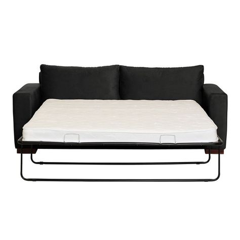 Sofa Cama Livorno 2Pl Tela Velvet Negro-2
