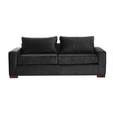 Sofa Cama Livorno 2Pl Tela Velvet Negro-1