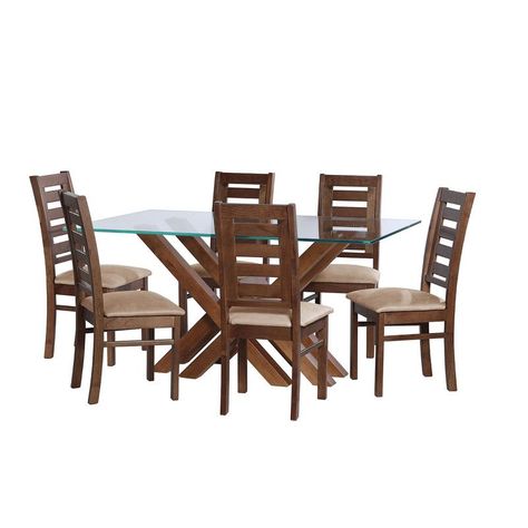 Juego De Comedor Merida 6 Sillas Murcia  Cuero Kentucky  Beige-0