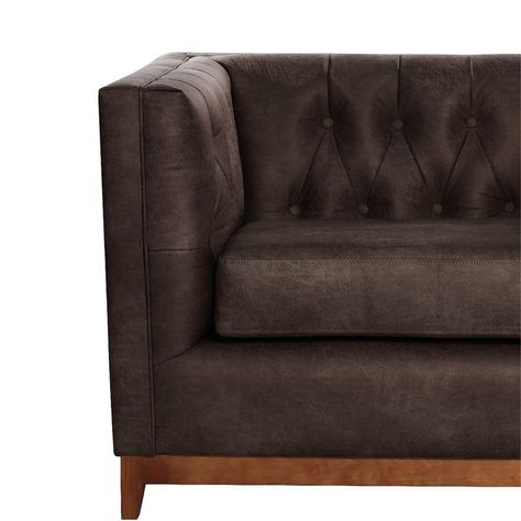 Sofa Roma 3 Cuerpos Capitoné Cuero Colorado Marron-2
