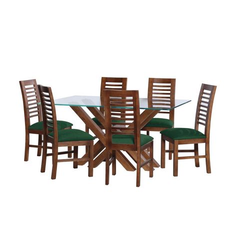 Juego De Comedor Merida 6 Sillas Salamanca Tela Velvet Verde-0