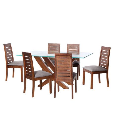 Juego De Comedor Alicante 6 Sillas Tenerife Cuero Kentucky Gris-0