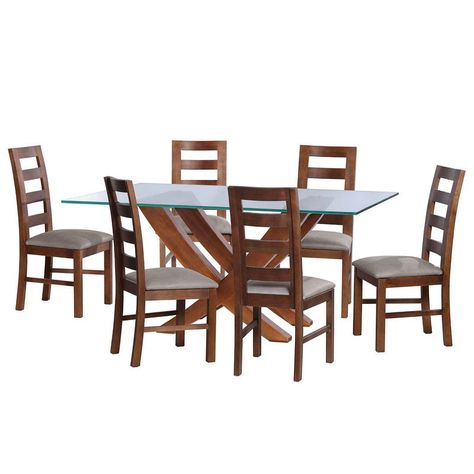 Juego De Comedor Alicante 6 Sillas Granada Cuero Kentucky Gris-0