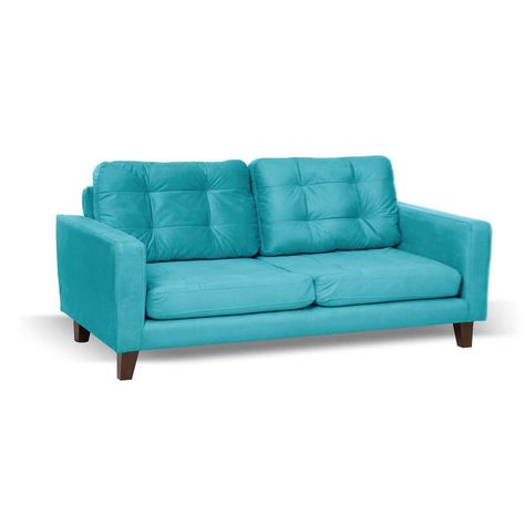 Sofa Napoles 2C Tela  Velvet  Turquesa-1