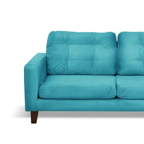 Sofa Napoles 2C Tela  Velvet  Turquesa-2