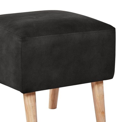 Pouf Burdeos  Cuero Kentucky Negro-1
