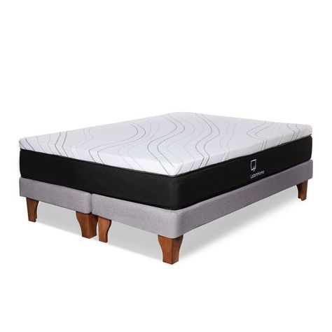 Cama Zen Top Foam Hybrid Lino Gris Claro 2Pza-1