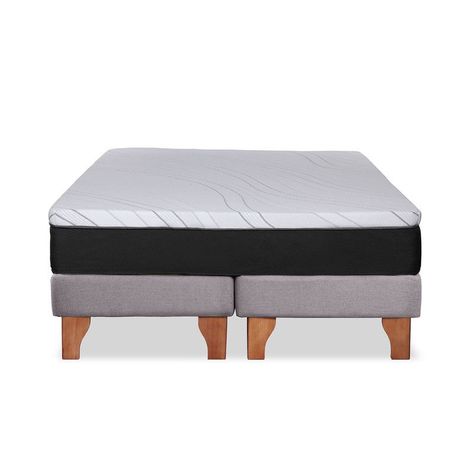 Cama Zen Top Foam Hybrid Lino Gris Claro 2Pza-5